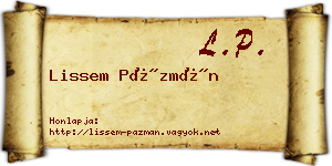 Lissem Pázmán névjegykártya